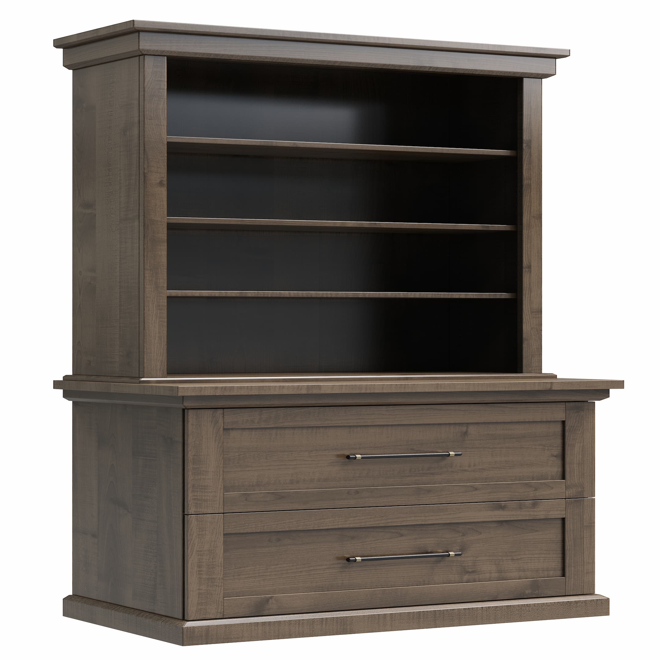 Lateral File + Shelving Hutch - 36 inch