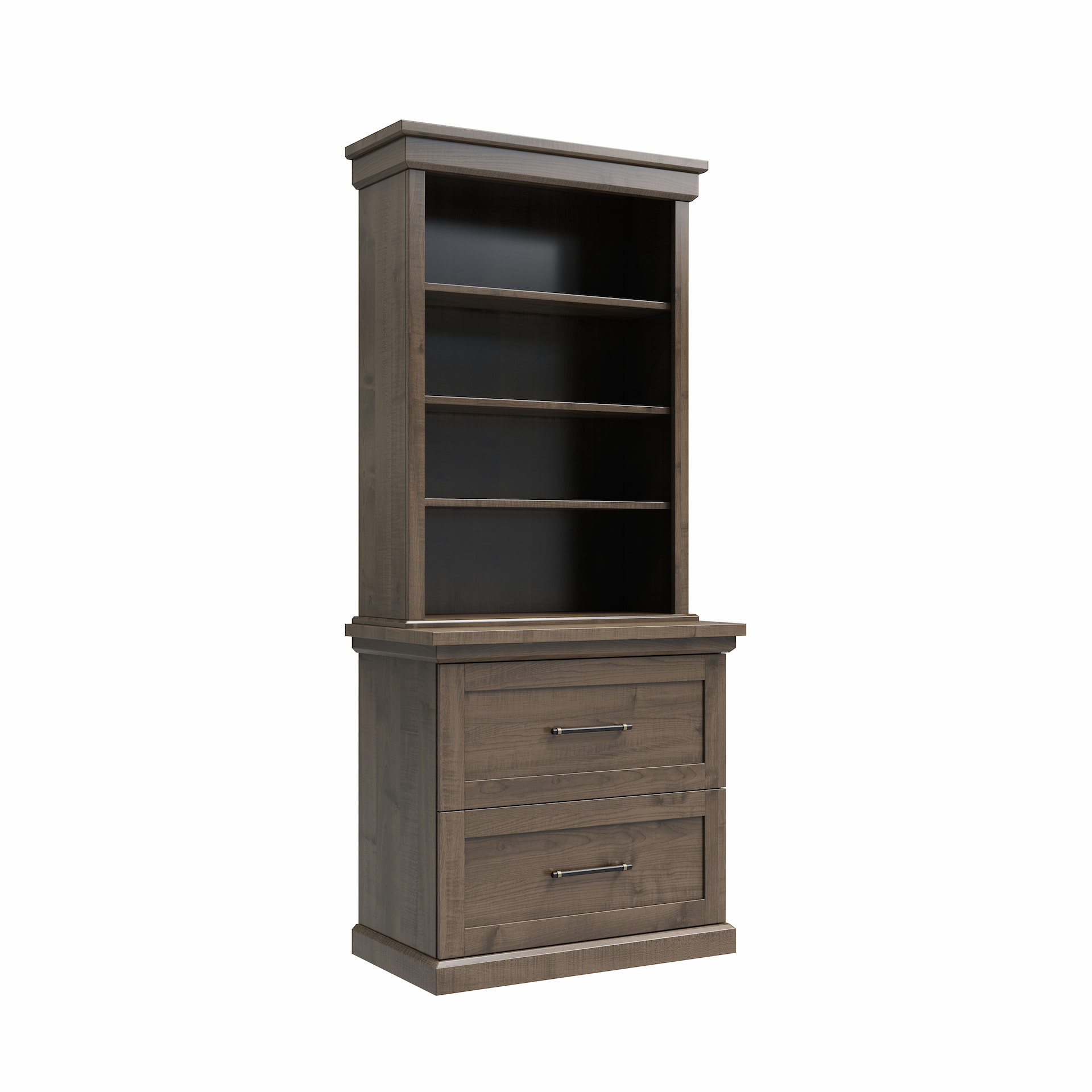 Lateral File + Shelving Hutch - 36 inch