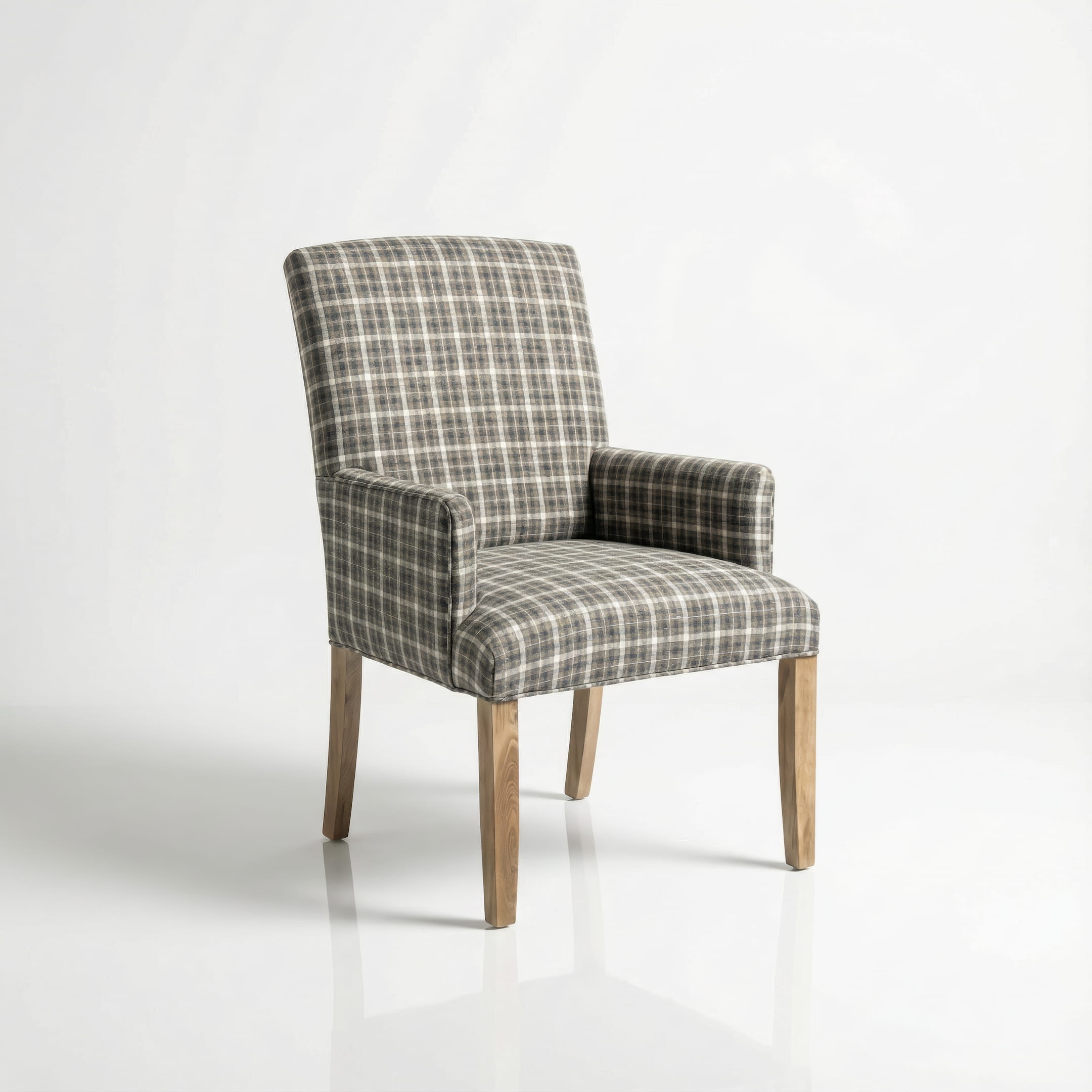 Sylvia Arm Chair in a check fabric for Field & Stream