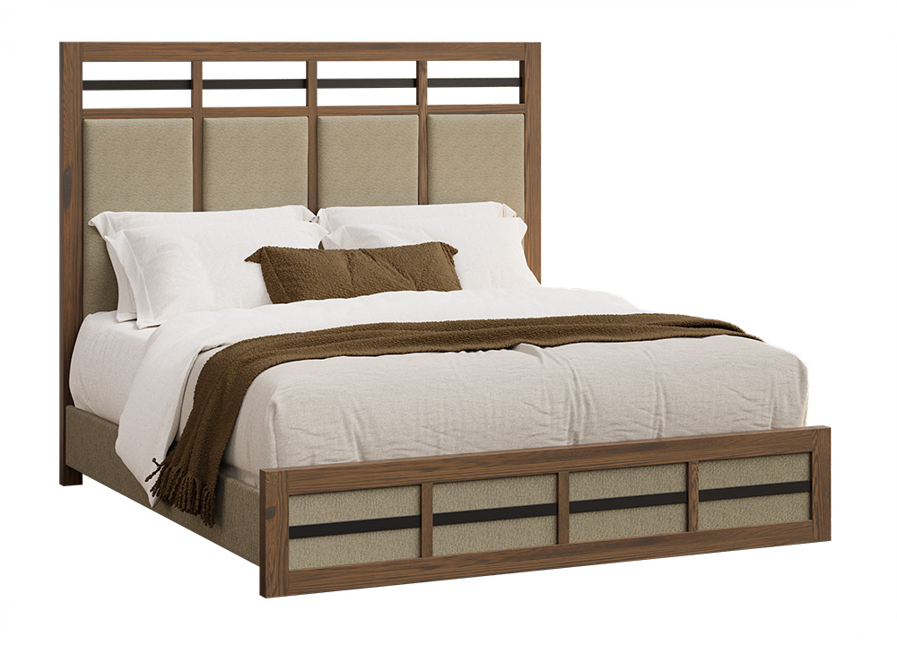 Urban Barnwood-Sarasota-Upholstered Panel-King Bed