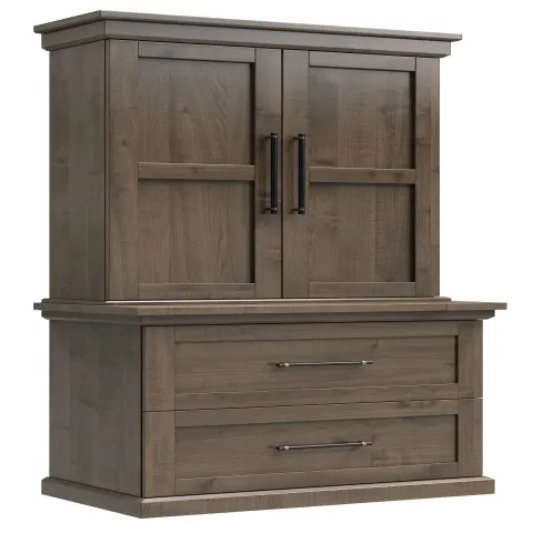 Santorini Office - Lateral File + 2 Door Hutch - 36 inch