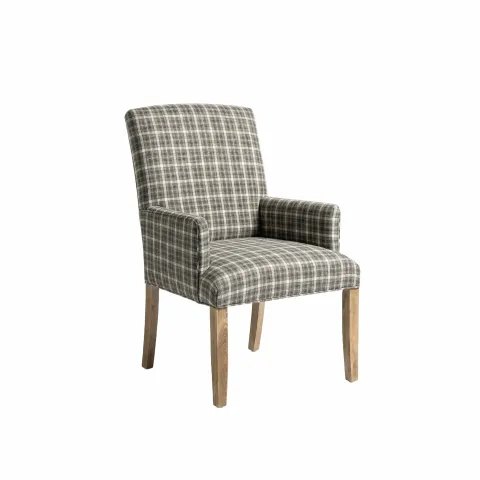 Sylvia Arm Chair in a plaid print