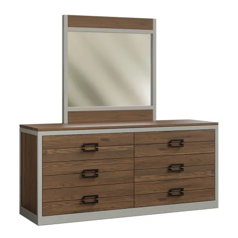Urban Barnwood-Sarasota-6 Drawer Dresser-With Mirror