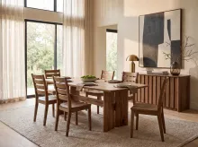 Augusta Table with Dover Side Chairs and Augusta Server room setting