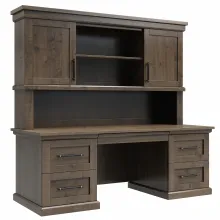 Santorini Office - Executive Desk +Hutch - 72 inch with Wood Door Inserts