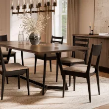 Uptown Dining Collection in Brown Maple Shadow room setting
