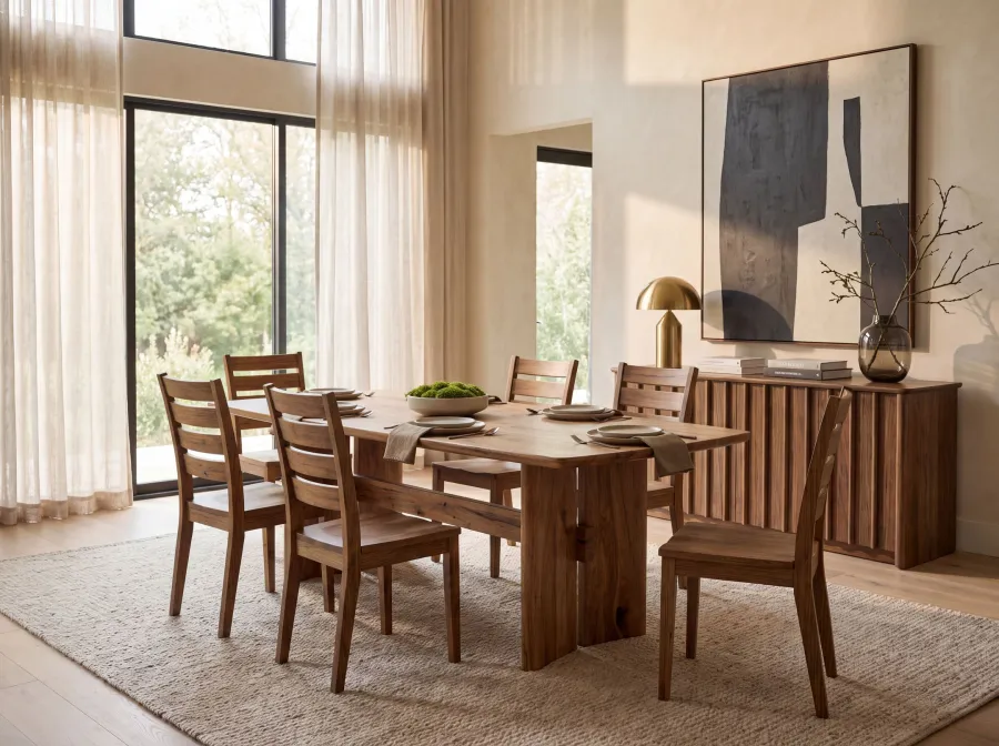 Augusta Table with Dover Side Chairs and Augusta Server room setting