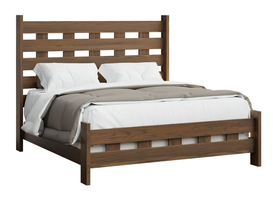 Cheyenne-King Bed-Rustic White Oak-River Rock