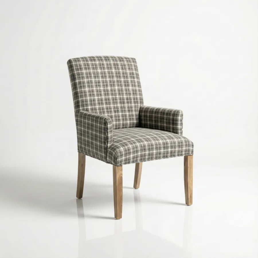 Sylvia Arm Chair in a check fabric for Field & Stream
