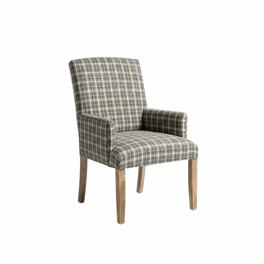 Sylvia Arm Chair in a plaid print