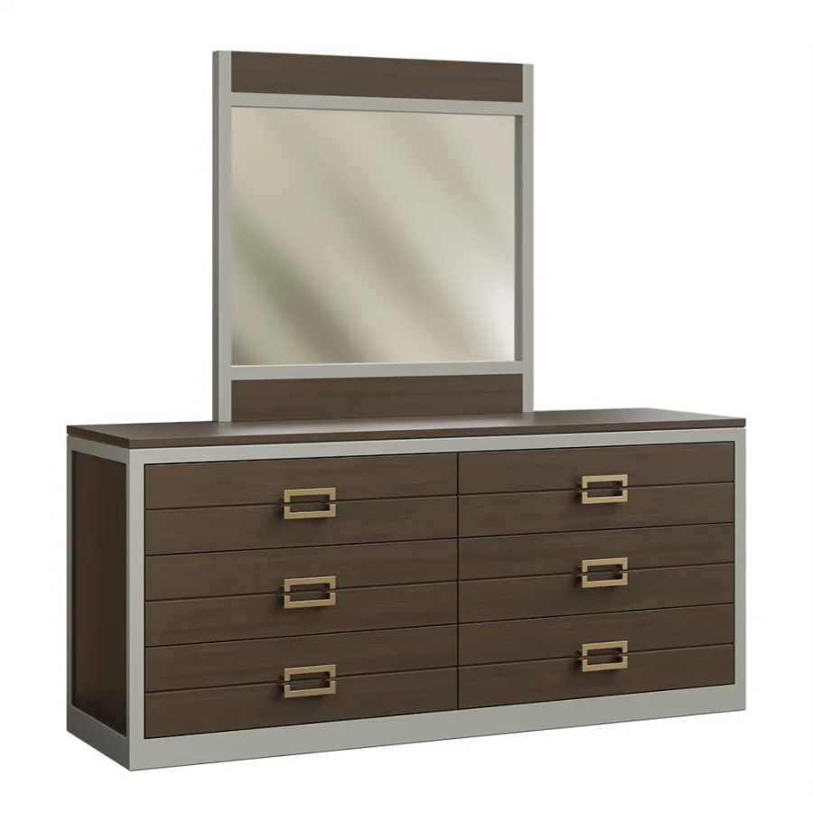 Urban Barnwood-Sarasota-6 Drawer Dresser-With Mirror